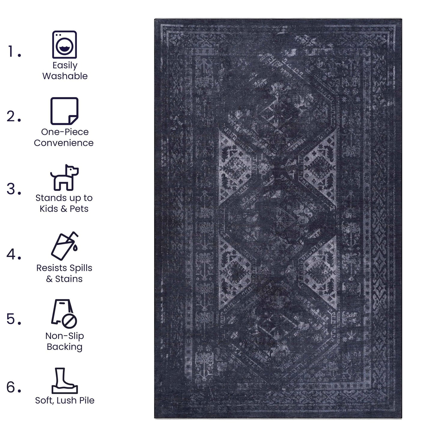 Maval - Trendy Washable Area Rug