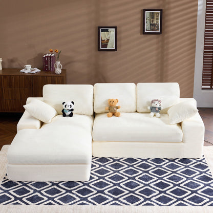 Compressed Sofa With 3 Back Cushions, 2 Throw Pillows