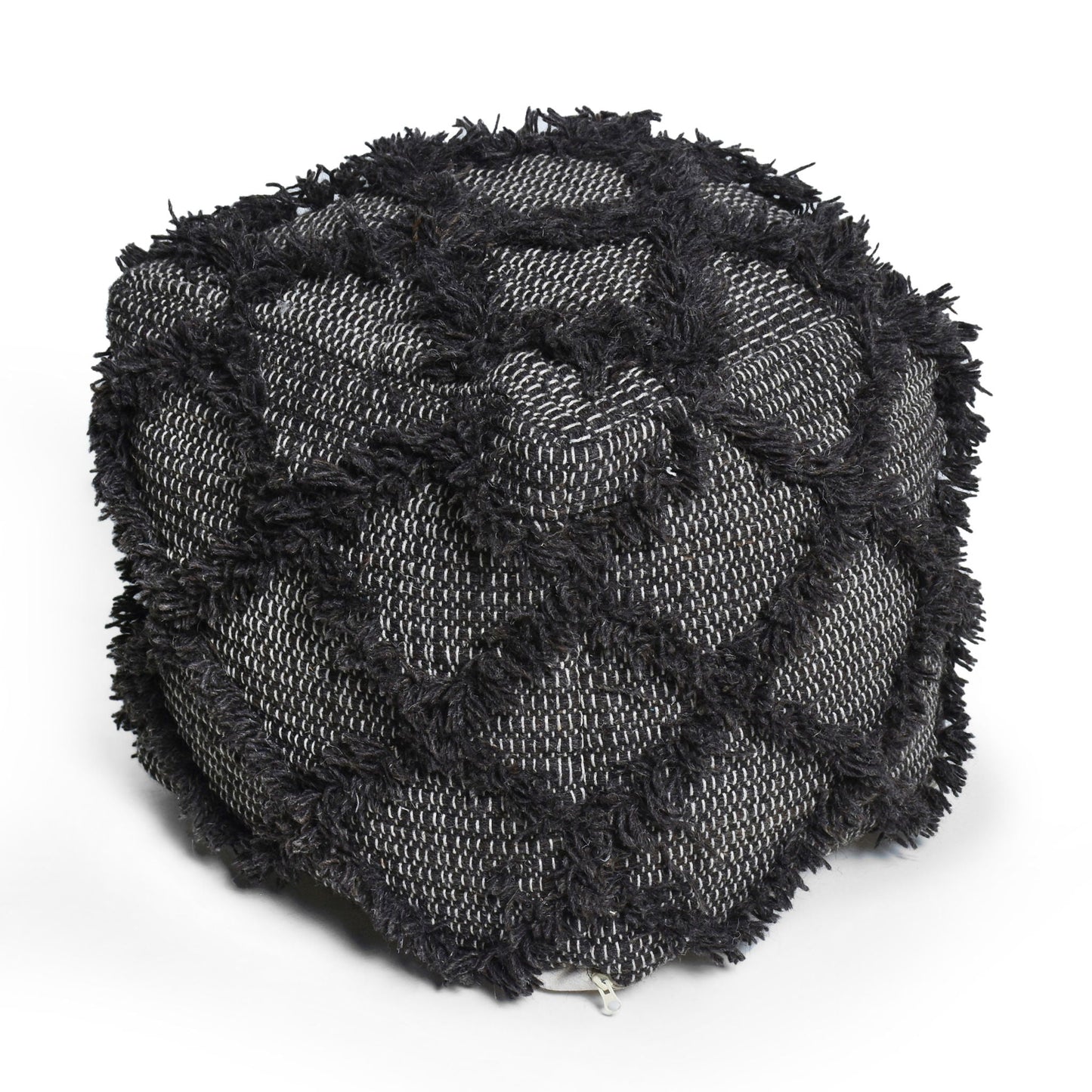 Jumanji - Handcrafted Wool And Cotton Pouf - Brown