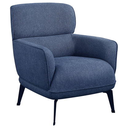 Andrea Upholstered Crescent Arm Accent Chair Blue
