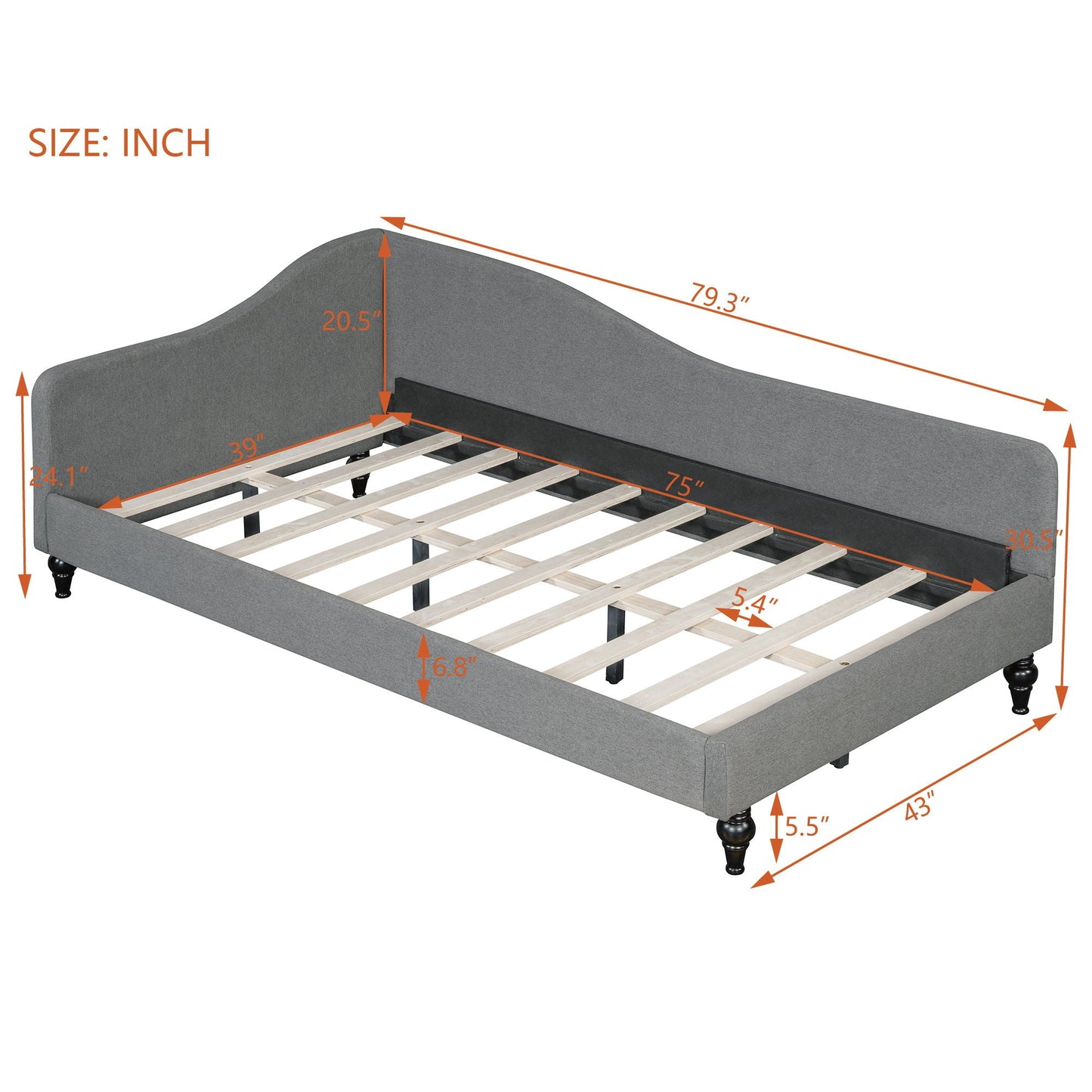 Modern L Shaped Daybed With Legs