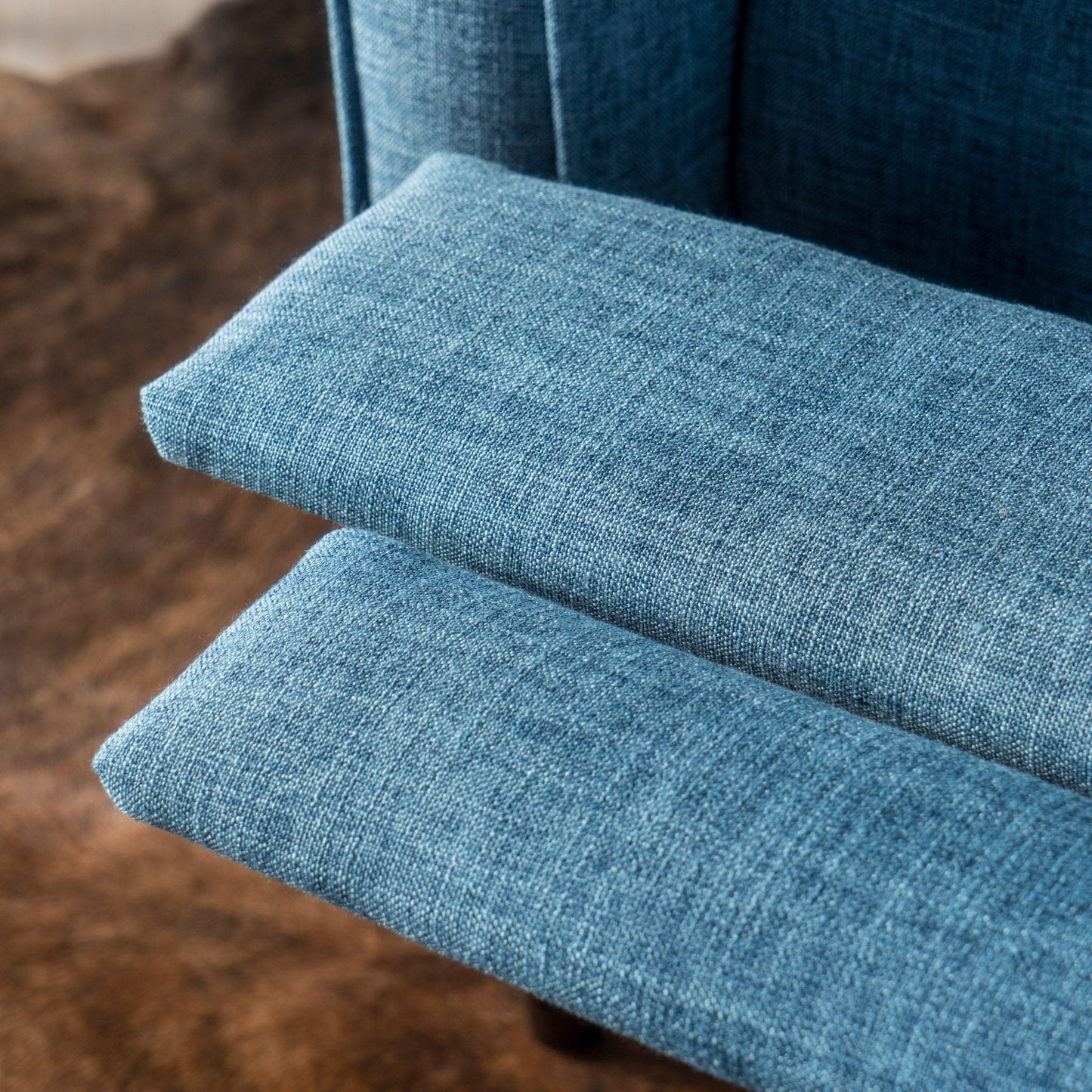 Mid-Century Modern Recliner With Button Tufted Waffle Stitch