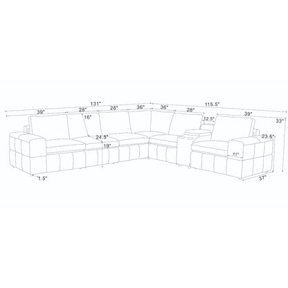 Large - Arm Upholstery Modular Sectional With Custom Configuration - Olive Green