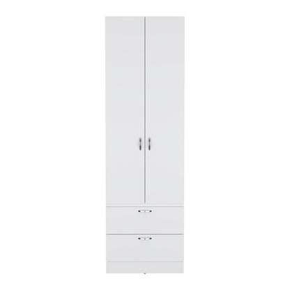 Armoire Organiser, Two Shelves, Rod, Double Door Cabinet Armoire