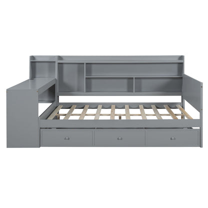 Daybed With 3 Drawers USB Ports And Desk