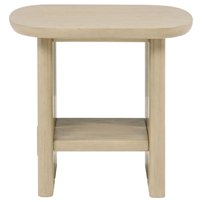 Kailani 2-piece Coastal Coffee and End Table Set Beige Oak