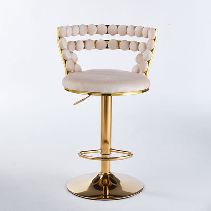 Modern Bar Chair With Iron Tube Legs, Soft Cushions And Comfortable Backrest (Set of 2)