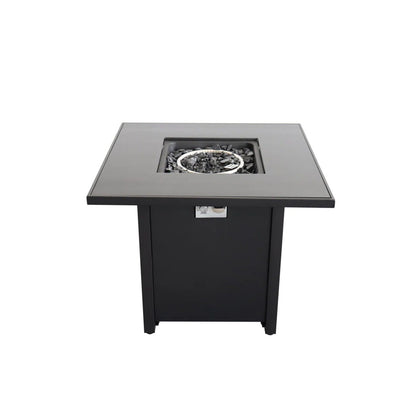 Powder Coated Fire Pit With Top - Black