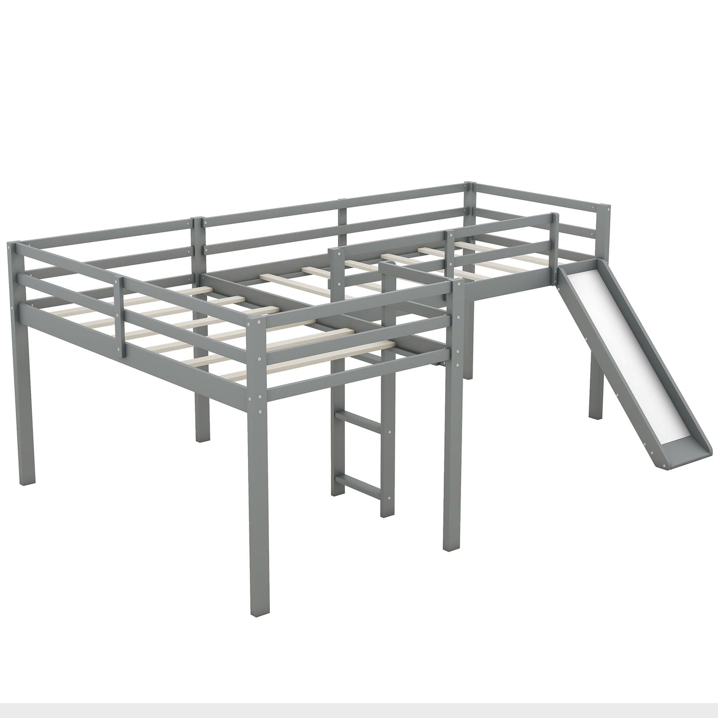 L Shaped Loft Bed With Ladder And Slide