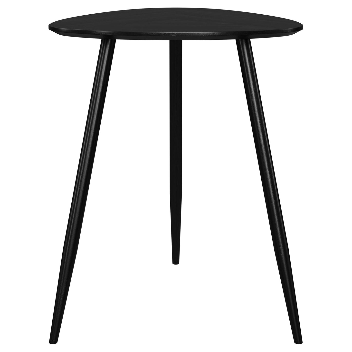 Odessa Triangular Solid Wood End Table Black