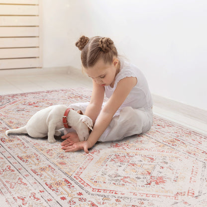 Maval - 8' X 10' Washable Area Rug - Beige