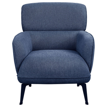 Andrea Upholstered Crescent Arm Accent Chair Blue