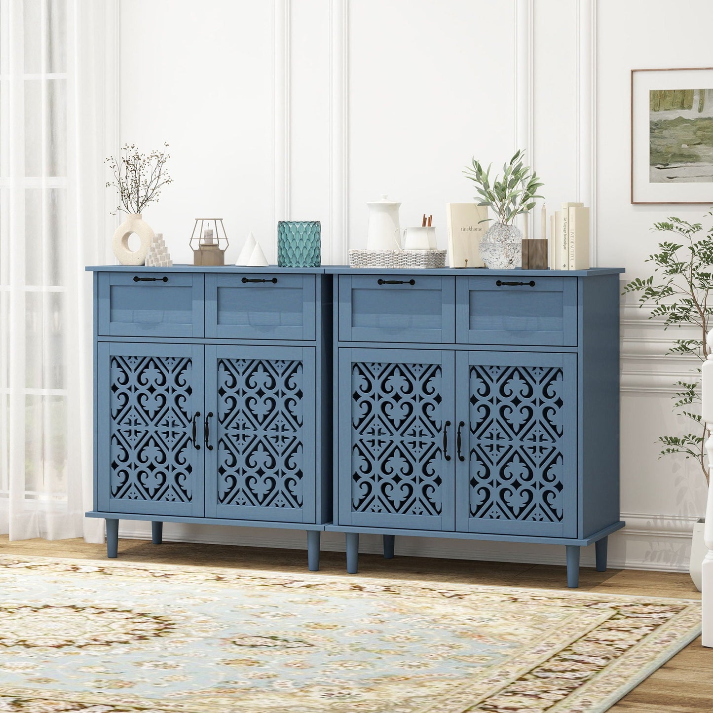 2 Door 2 Drawer Elegant Cabinet