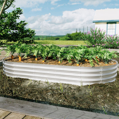 Heavy Duty Galvanized Raised Garden Bed Kit For Vegetables, Flowers & Herbs
