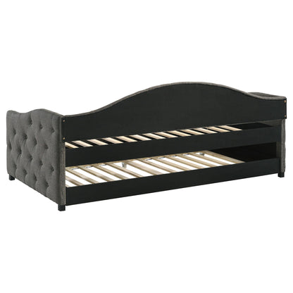 Sadie Upholstered Twin Daybed with Trundle Grey