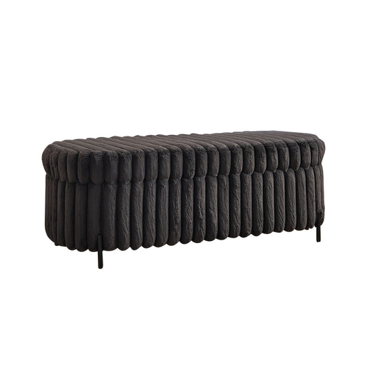 Flip Top Storage Bench With Metal Legs