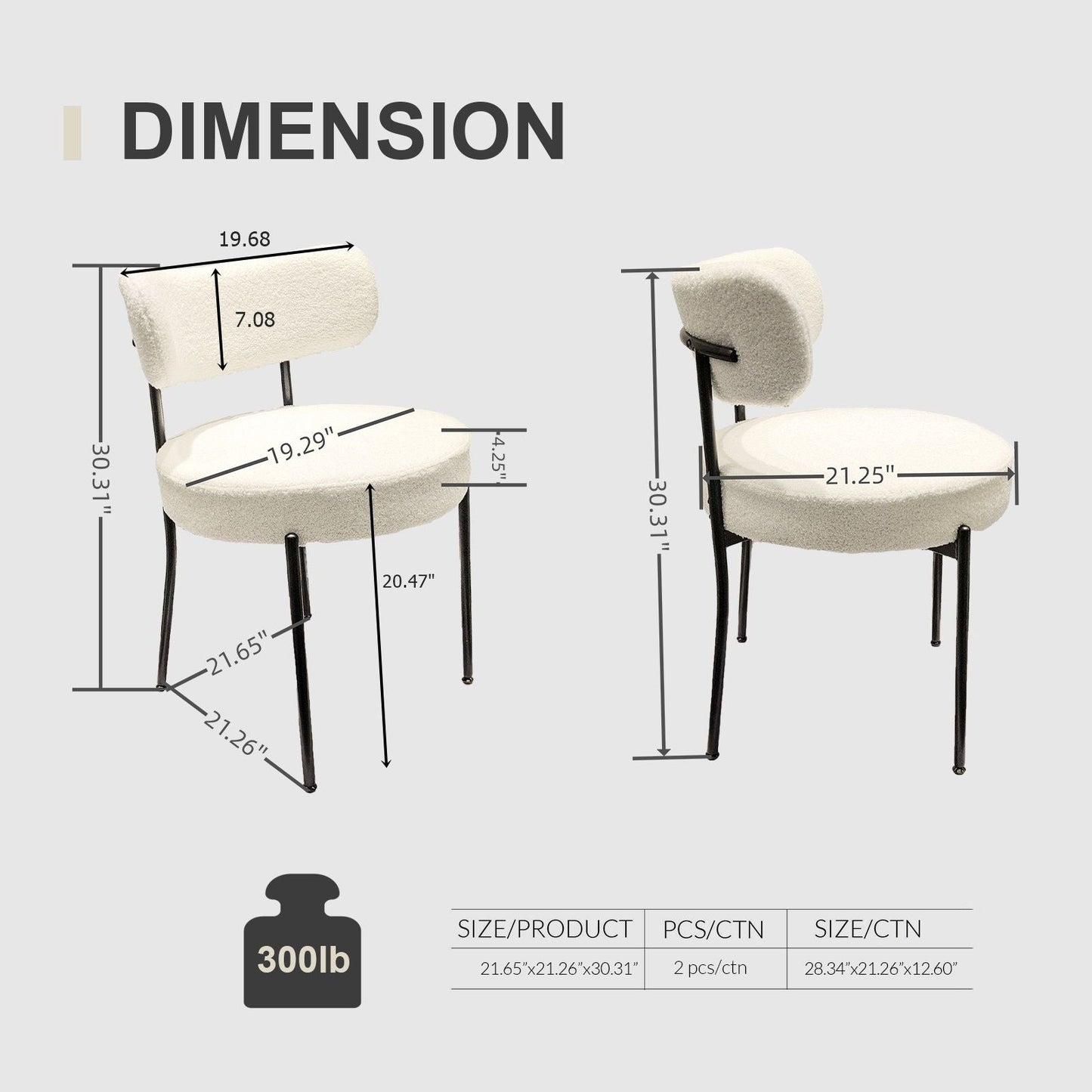 Mid-Century Modern Dining Chair With Curved Backrest