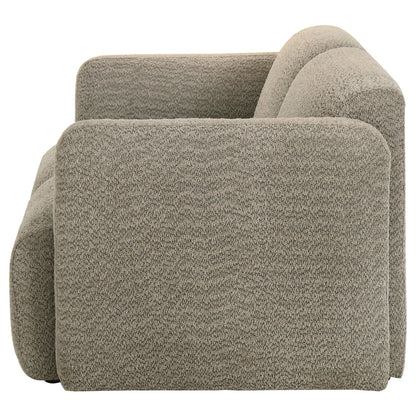 Dorset Fabric Upholstered Round Track Arm Loveseat Brown