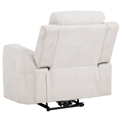 Kennett Chenille Upholstered Power Recliner Chair Ivory