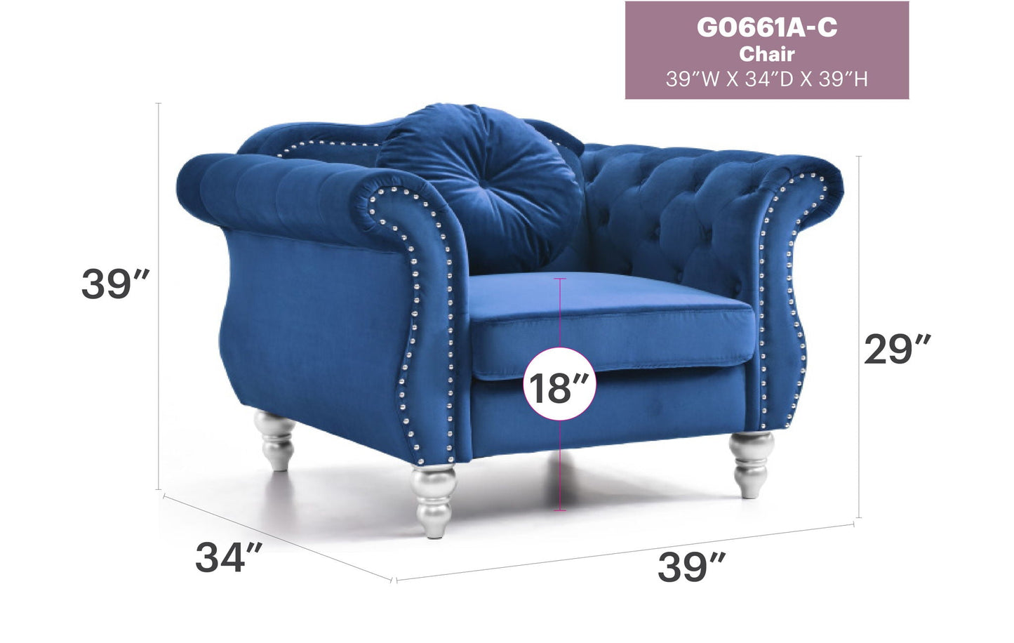 Chic Transitional Flared Arm Chair