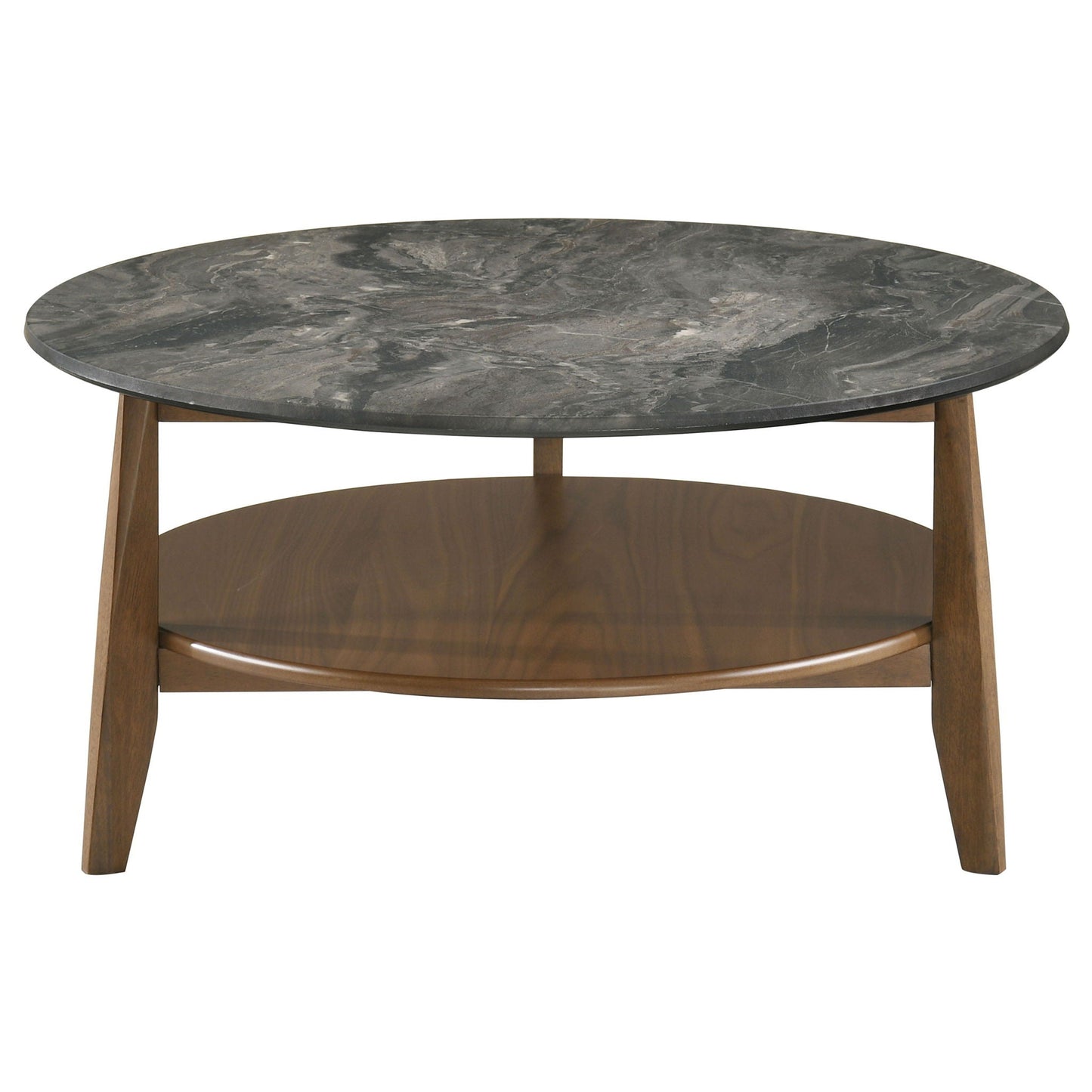 Bradley Round SmartTop Cocktail Coffee Table Smokey Grey and Brown