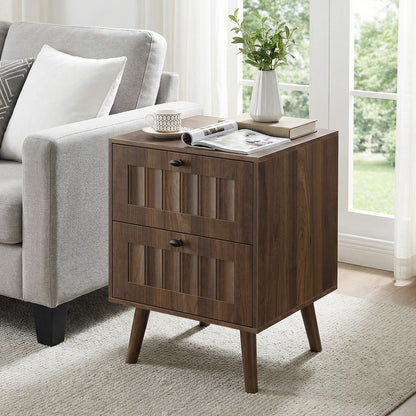 Double Drawer Bedside Table (Set of 2) - Walnut