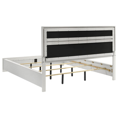 Miranda 54-inch Upholstered California King Panel Bed White