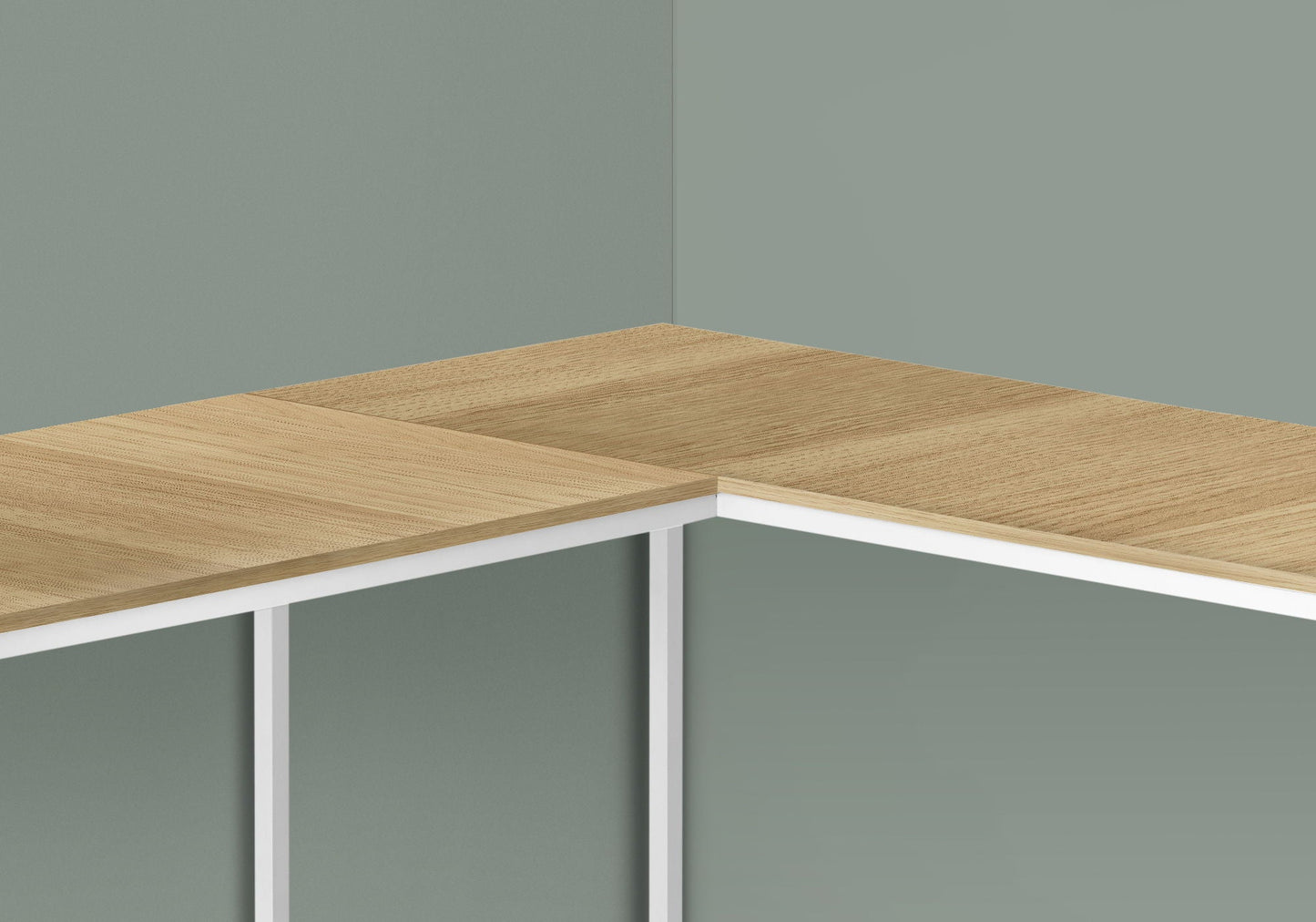 Computer Desk, Home Office, Corner, L Shape, Laptop, Marble Look Contemporary & Modern