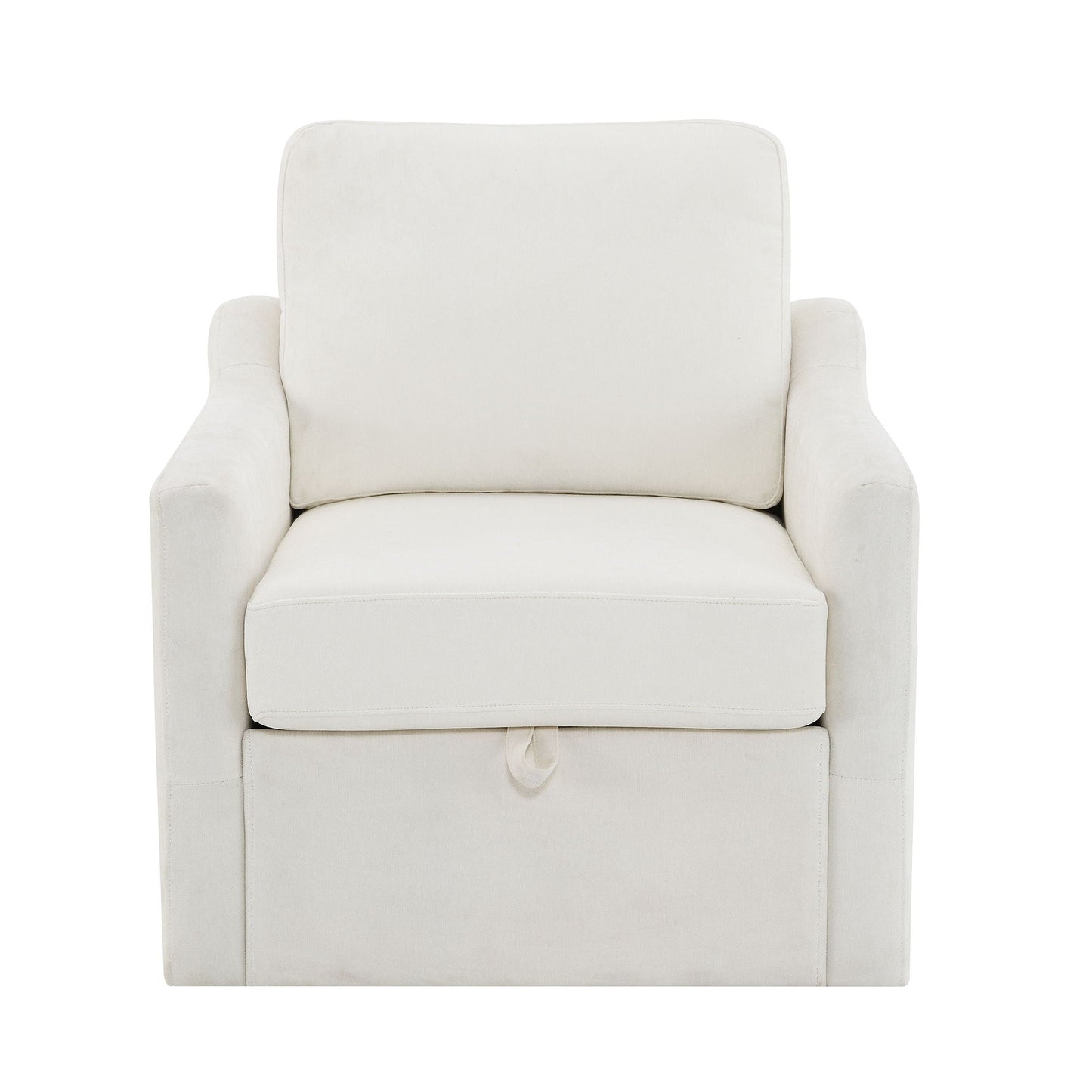 Swivel Arm Chair With USB Type-C Charging And Book Pocket
