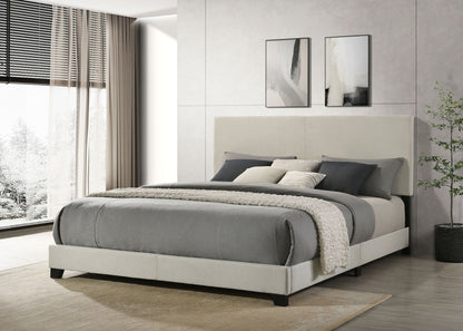 Dorian Fabric Upholstered Eastern King Panel Bed Cream