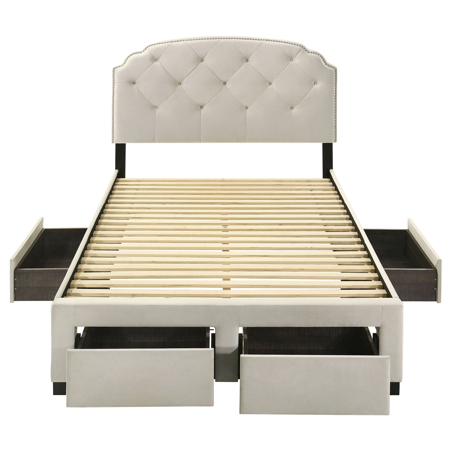 Marianna 4-drawer Upholstered Full Storage Bed Cream