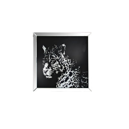 Talisha - Wall Art - Mirrored & Faux Crystal Leopard
