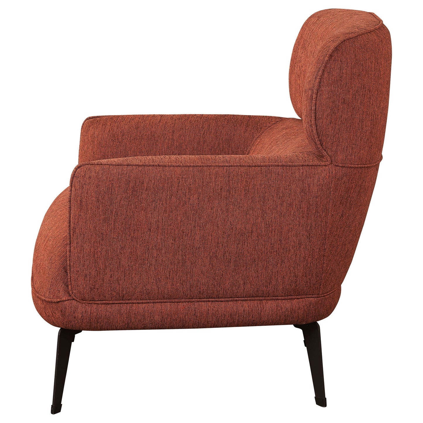 Andrea Upholstered Crescent Arm Accent Chair Orange