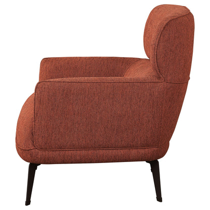 Andrea Upholstered Crescent Arm Accent Chair Orange