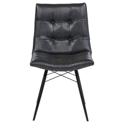 Aiken Faux Leather Upholstered Dining Side Chair Charcoal Grey (Set of 4)