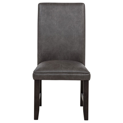 Averill Faux Leather Upholstered Dining Side Chair Dark Grey (Set of 2)