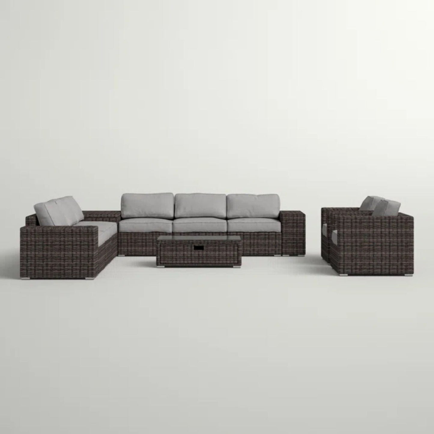 Stylish Rattan Wicker Person Seating Group With Premium Sunbrella Cushions Perfect For Outdoor Entertaining