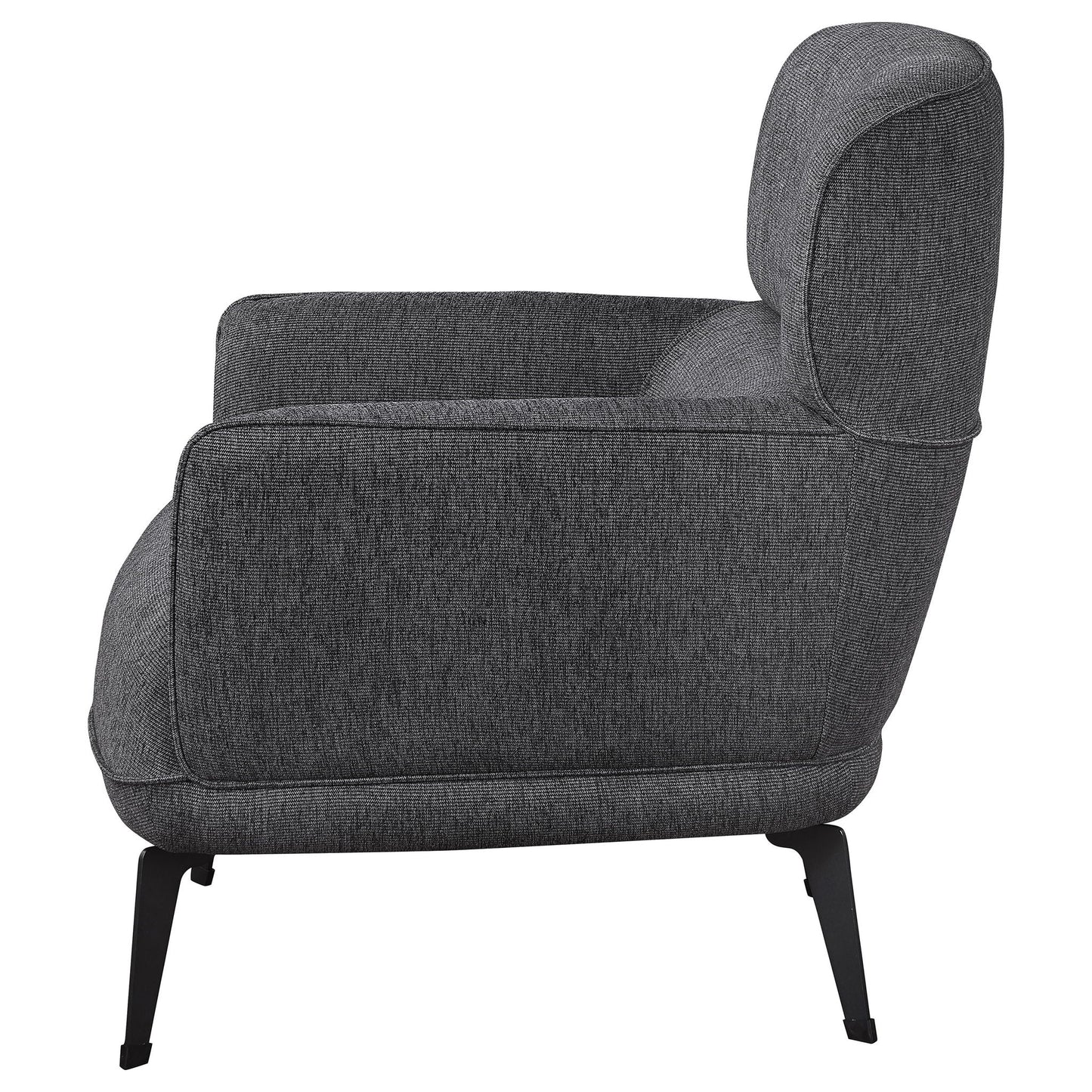 Andrea Upholstered Crescent Arm Accent Chair Grey