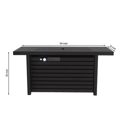 Outdoor Fire Pit Table & Lid - Black
