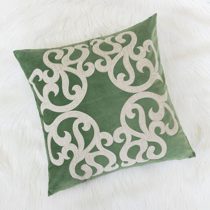 Dora - Vintage Vine Pillow Covers With Hidden Zipper (Set of 2) - Green