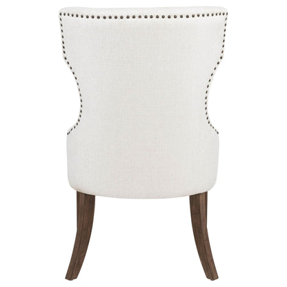Baney Fabric Upholstered Dining Side Chair Cream and Dark Oak
