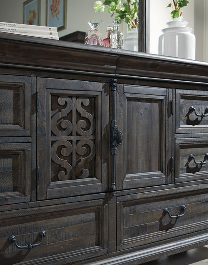 Bellamy - Drawer Dresser With Shaped Mirror - Peppercorn