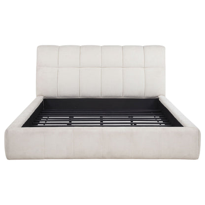 Nollet 48-inch Upholstered California King Platform Bed Cream