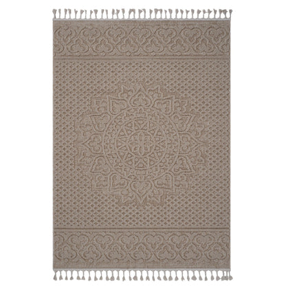 Guros - 8' X 10' Medallion Indoor / Outdoor Area Rug - Beige