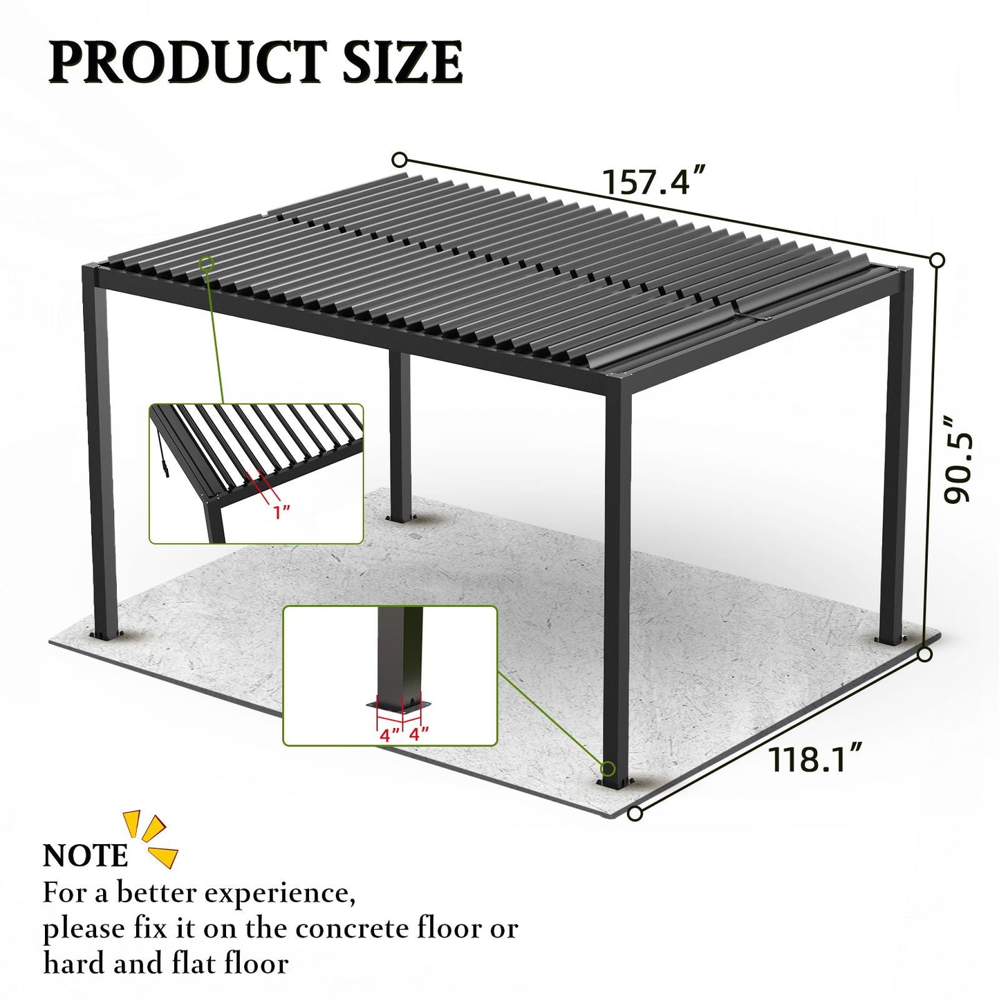 Premium Louver Pergola Aluminium Frame & Louvers