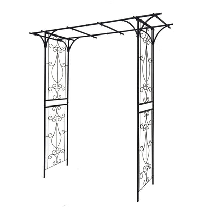 Metal Garden Arch Climbing Plants Support Rose Arch Outdoor - Black