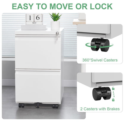 Office Storage Cabinet With 2 Drawers And Lock