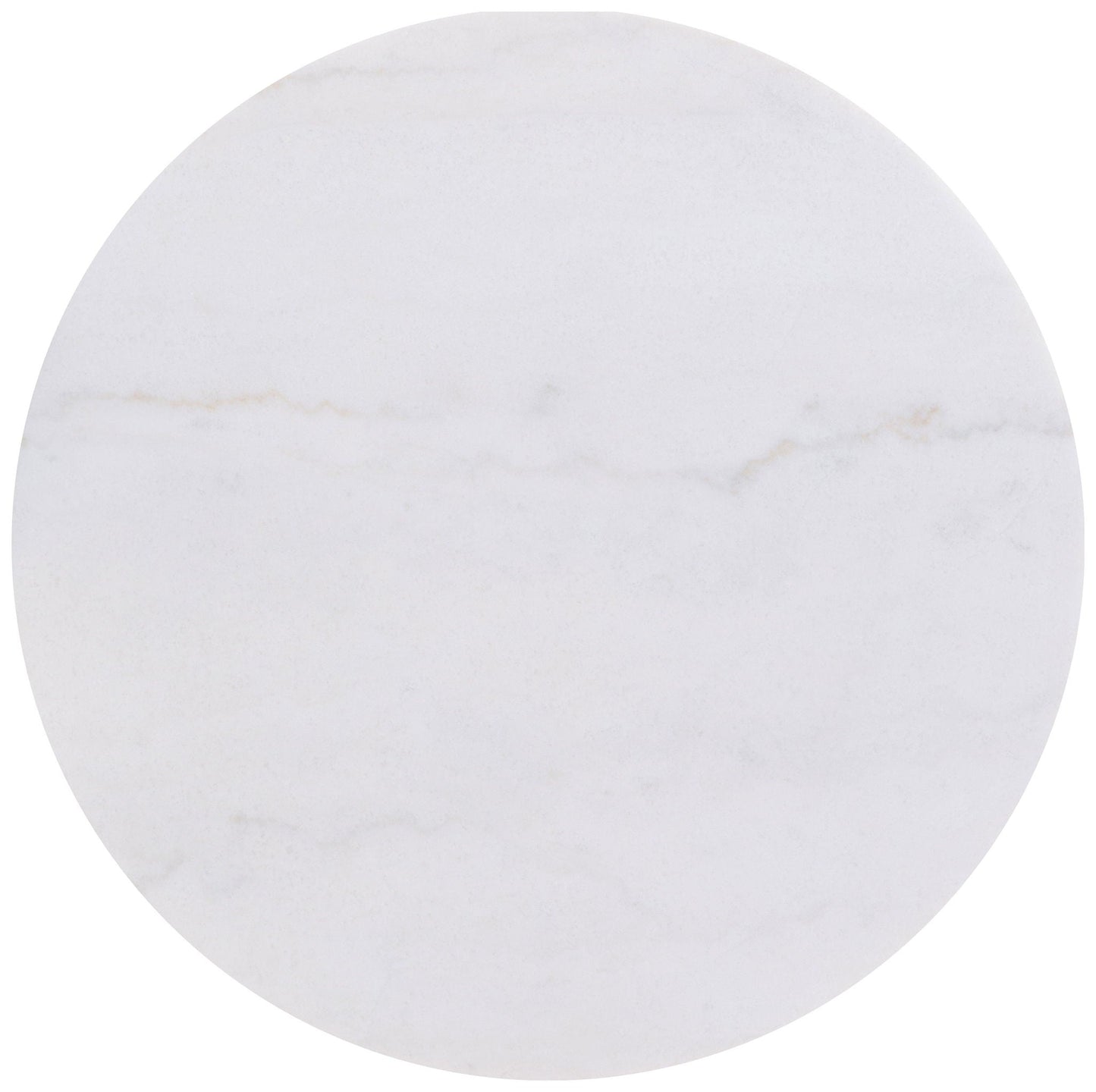 Jason Round White Marble Top Coffee Table Honey Brown