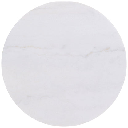 Jason Round White Marble Top Coffee Table Honey Brown