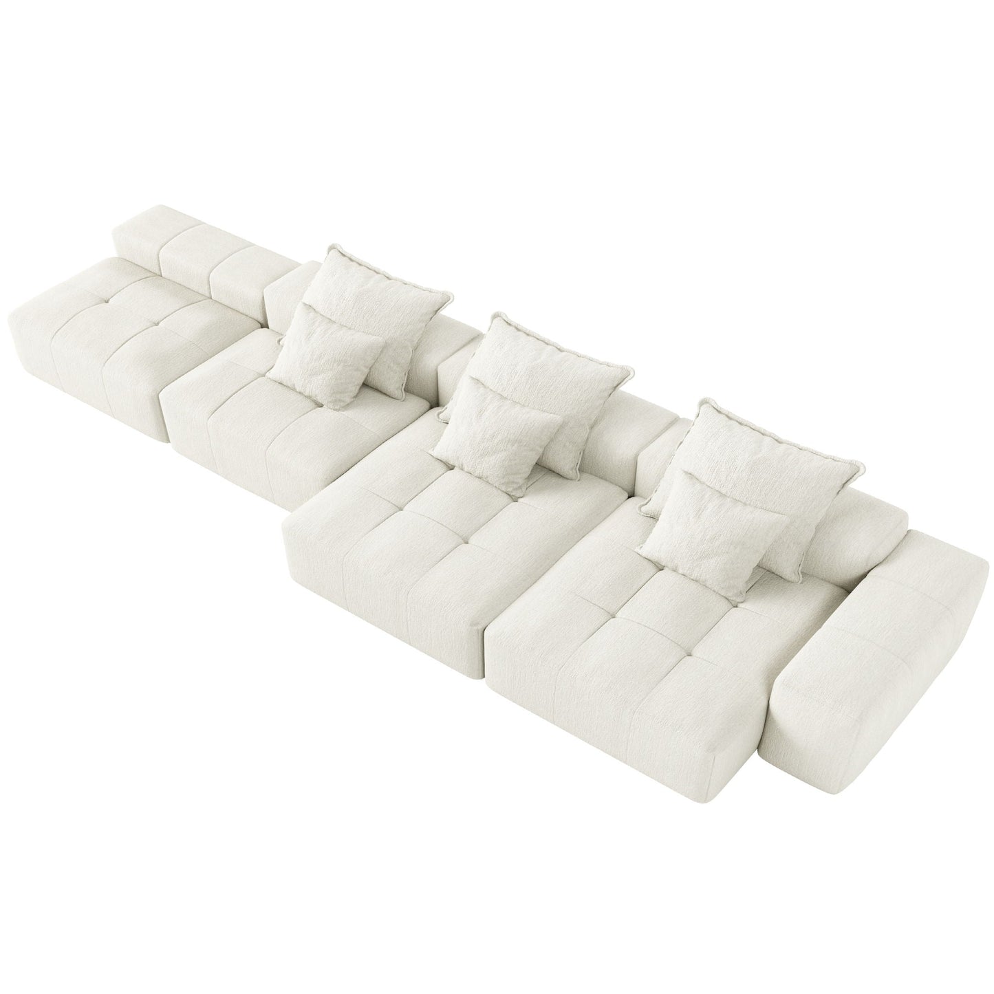 Modern Oversized Diy Combination Modular Sectional Sofa With Pillows